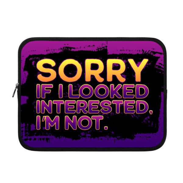 Sarcastic iPad sleeve with graphic design.