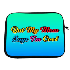 Colorful HP 16" laptop sleeve with quote design.