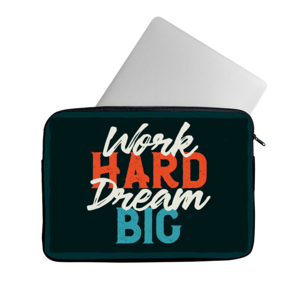 Work Hard Dream Big MacBook Pro 14" sleeve, inspirational protection.