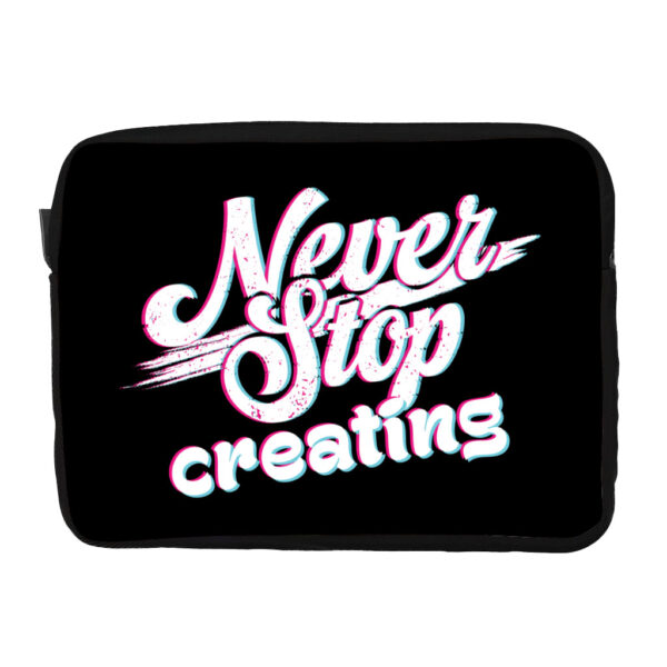 Inspirational Dell 16" two-sided graphic laptop sleeve, motivational design.