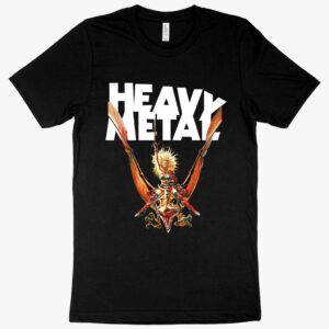 Vintage Heavy Metal Movie T-Shirt with sci-fi nostalgia theme.