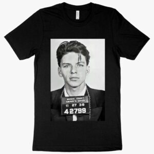 Sinatra's infamous pose tee captures retro music lover's essence.