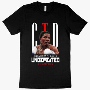 Champion’s Clash Gervonta Davis boxing t-shirt on white background.