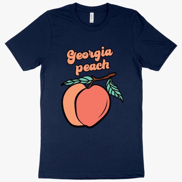 Georgia Peach State T-Shirt with peach illustration.