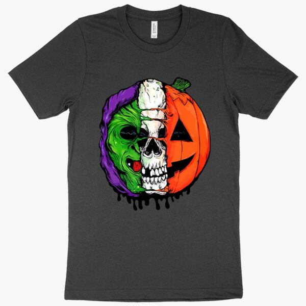 Halloween 3 Silver Shamrock Masks T-Shirt with retro horror movie design.