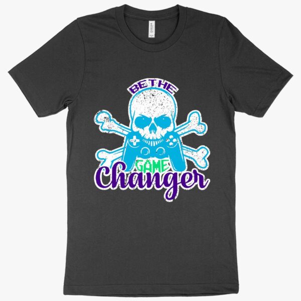 "Be The Game Changer" Gaming T-Shirt with Controller Graphic.