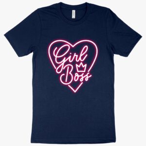 Graphic tee featuring "Girl Boss" slogan in bold typography.