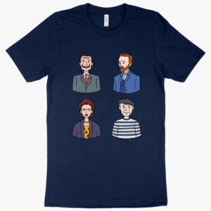 Stylish tee featuring famous artworks in art print design.