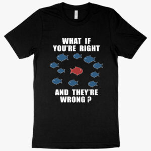 Stylish tee featuring "What If You’re Right" Fargo design.