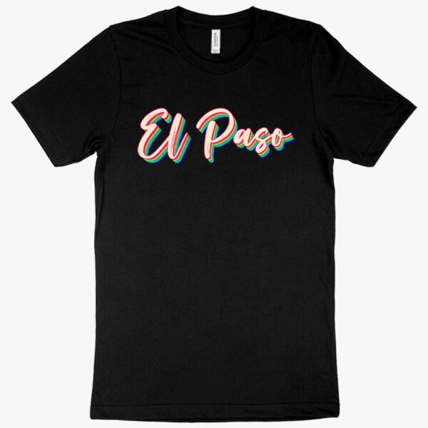 Vintage-style T-shirt featuring "El Paso" text with a Southwestern-inspired motif.