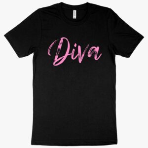 Stylish tee featuring rocket-propelled diva design.