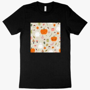 Collection of cute fall-themed t-shirt designs for autumn fashion.