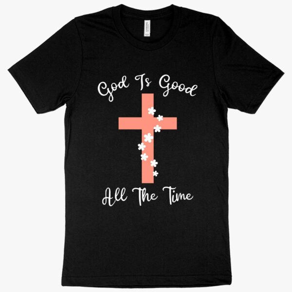 T-shirt featuring "Christian GOD" text with religious symbolism.