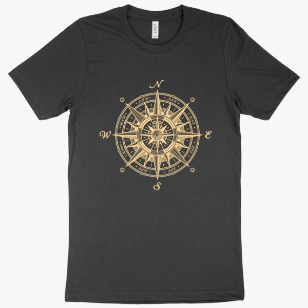 T-shirt featuring a stylish graphic compass design.