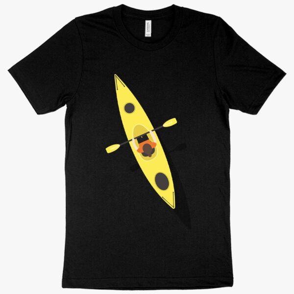 T-shirt featuring humorous canoeing illustration.