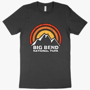 T-shirt featuring "National Park Big Bend" text with scenic landscape.