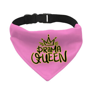 Stylish pet bandana collar featuring Drama Queen design.