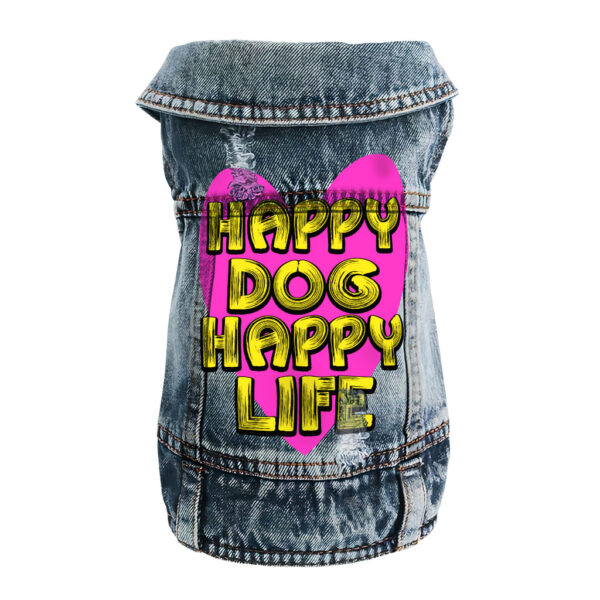 Vibrant Dog Denim Vest for stylish and happy pups.