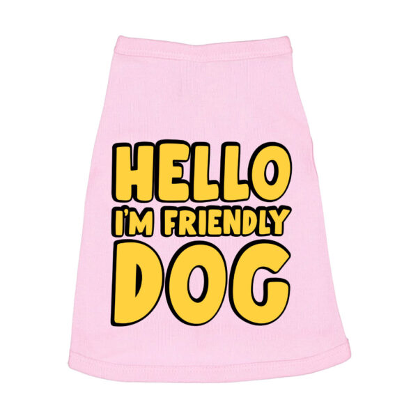 Warm and inviting Sleeveless Dog Shirt for friendly pups.