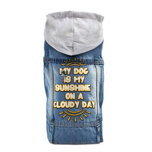 My Dog Is My Sunshine Dog Denim Jacket on adorable dog.