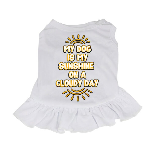 "Radiate happiness with our My Dog Is My Sunshine sundress!"