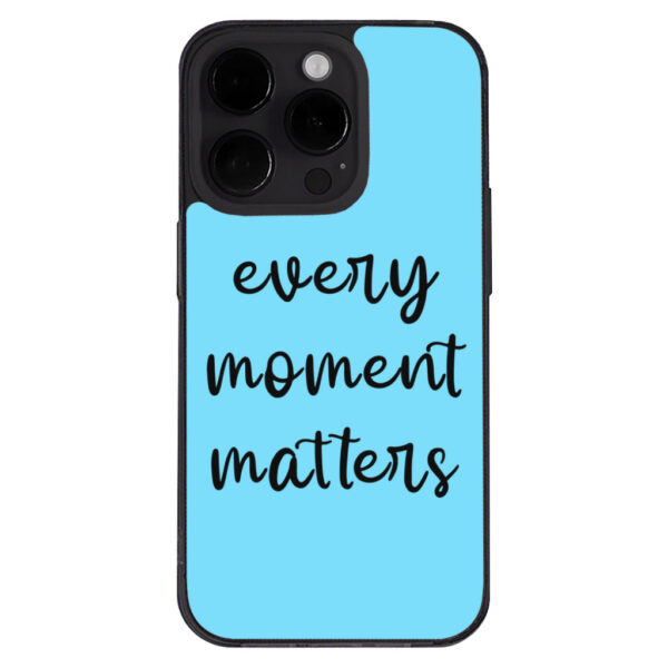 iPhone 14 Pro case with inspirational quote design.