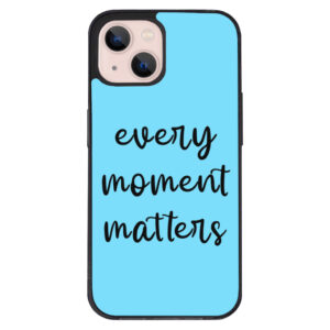 iPhone 13 Mini case with inspirational quote design.