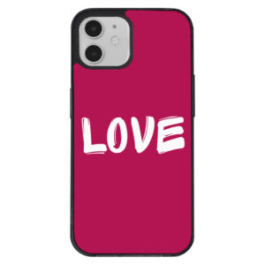 Love iPhone 12 Kawaii Phone Case - Pink with cute hearts.