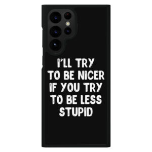 Sarcastic-themed S22 Ultra phone case design.