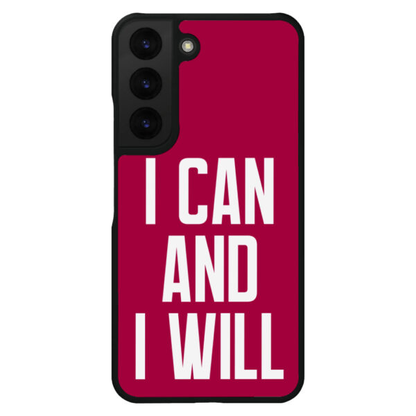 Motivational-themed S22 phone case design.