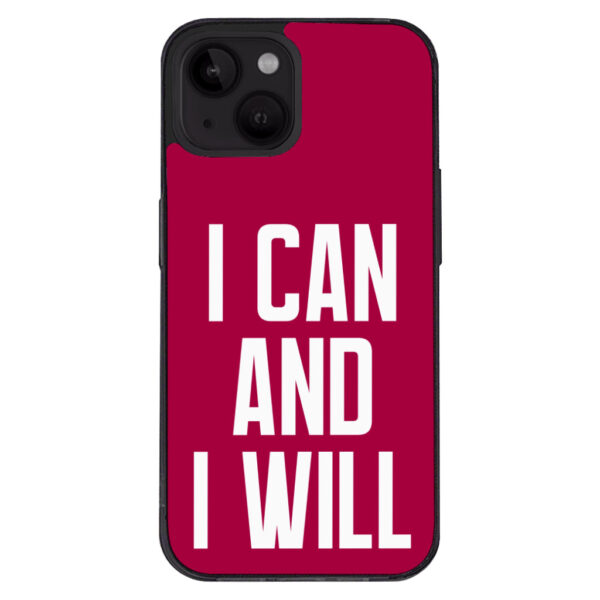 Motivational-themed iPhone 14 Plus case design.