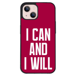 Motivational-themed iPhone 13 case design.