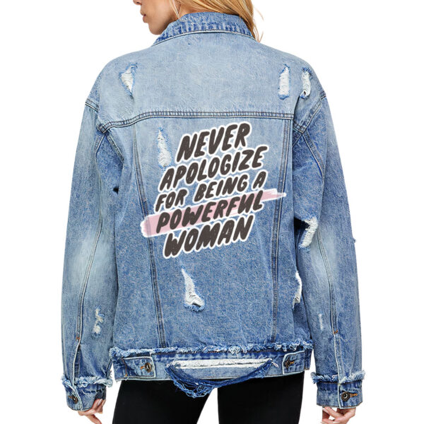 Oversized Trendy Ladies Denim Jacket Image