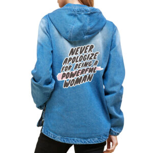 Trendy Women's Denim Jacket with Hoodie Image