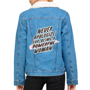 Trendy Sherpa Ladies Denim Jacket Image