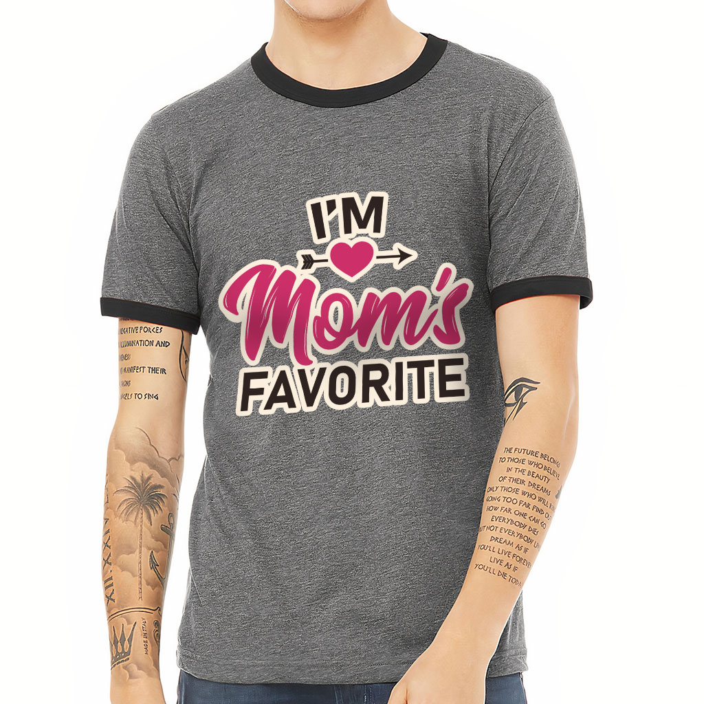 I'm Mom's Favorite" Graphic Ringer T-Shirt Image