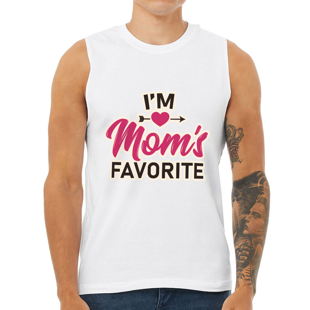 Men's Tank Sleeveless T-Shirt - "I'm Mom's Favorite" Design.