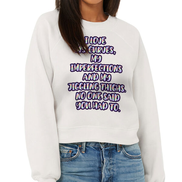 Raglan Pullover Women's Sweatshirt - "I Love My Curves" Design.