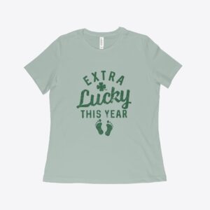 St. Patrick's Day maternity relaxed t-shirt for festive celebrations.