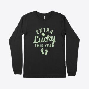 St. Patrick's Day maternity long sleeve t-shirt for festive celebrations.