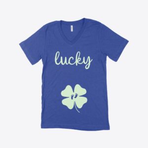 St. Patrick's Day Pregnancy V-Neck T-Shirt - Green with festive design