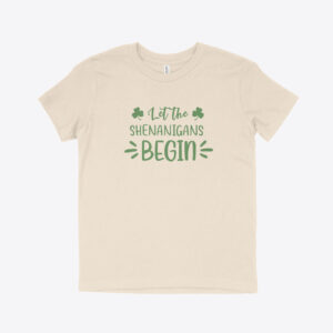 St. Patrick's Day Kids' T-Shirt: Green with playful shamrock design