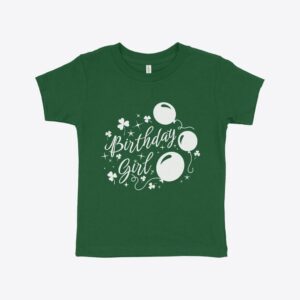 St. Patrick's Day Birthday Toddler T-Shirt: Green with birthday design