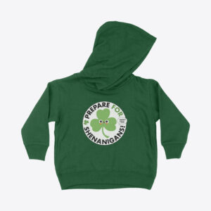 St. Patrick's Day Boys' Toddler Hoodie: Green with shamrock design