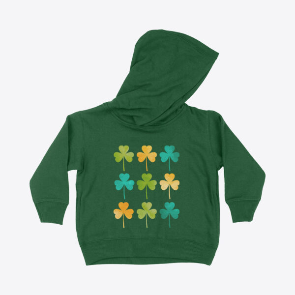 St. Patrick's Day Toddler Hoodie: Green with shamrock design