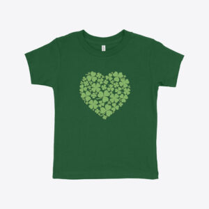 St. Patrick's Day Girls' Toddler T-Shirt: Green with shamrock design