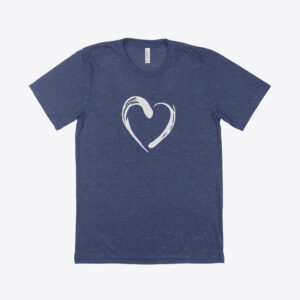 Valentine Triblend Heart Viscose T-Shirt - Soft comfort with heart designs.