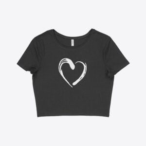 Women's Valentine Cropped T-Shirt - Fashionable affectionate style.