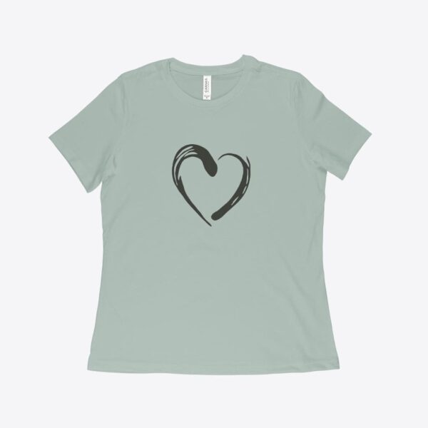 Cozy, relaxed tee for women celebrating love in comfort.