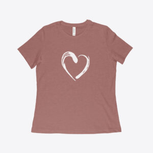 Women's Relaxed Heart Heather T-Shirt - Cozy affectionate fashion with hearts.